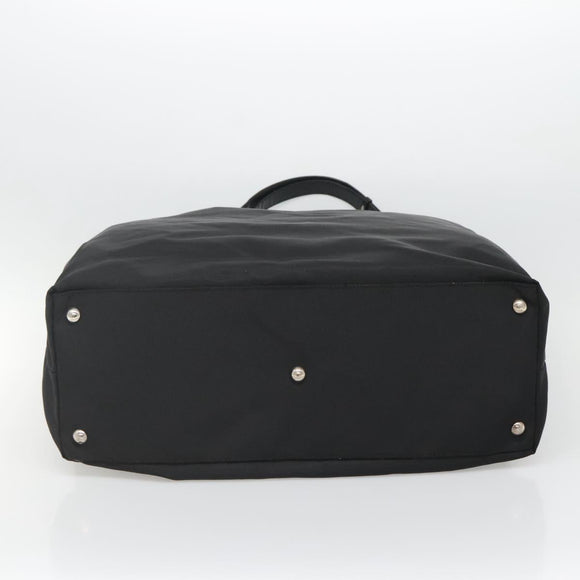 GUCCI Hand Bag Nylon 2way Outlet Black Silver Auth ar13706