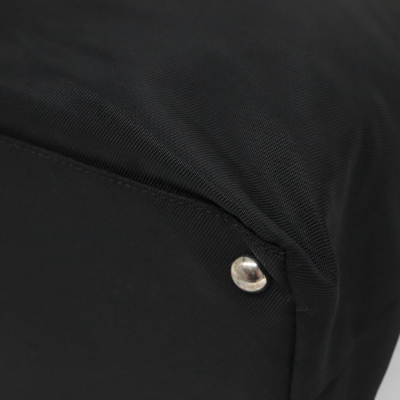 GUCCI Hand Bag Nylon 2way Outlet Black Silver Auth ar13706