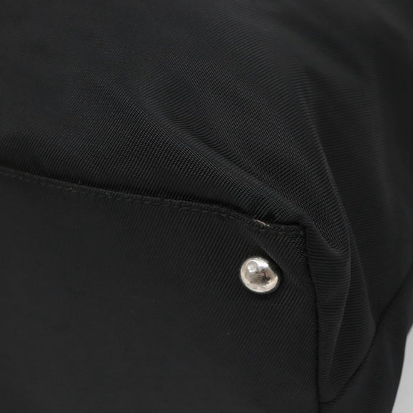 GUCCI Hand Bag Nylon 2way Outlet Black Silver Auth ar13706