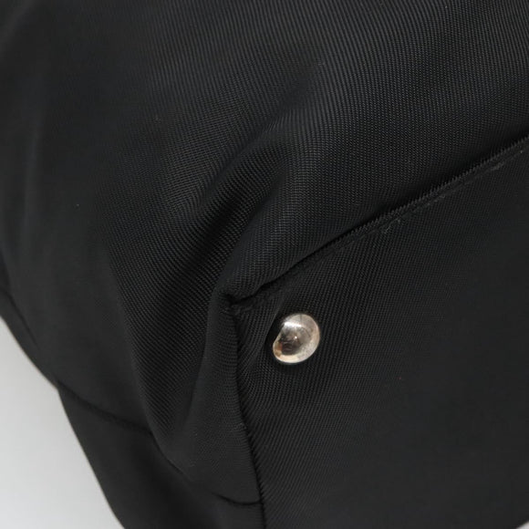 GUCCI Hand Bag Nylon 2way Outlet Black Silver Auth ar13706