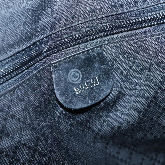 GUCCI Hand Bag Nylon 2way Outlet Black Silver Auth ar13706