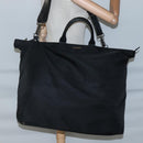 GUCCI Hand Bag Nylon 2way Outlet Black Silver Auth ar13706-23