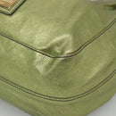 VALENTINO Hand Bag Leather LIme Green Gold Auth ar13709-9