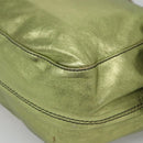 VALENTINO Hand Bag Leather LIme Green Gold Auth ar13709-15
