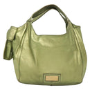 VALENTINO Hand Bag Leather LIme Green Gold Auth ar13709-13
