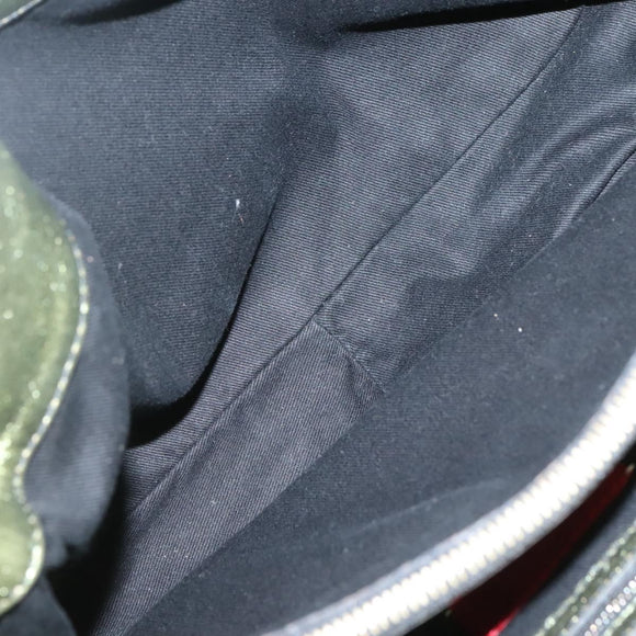 VALENTINO Hand Bag Leather LIme Green Gold Auth ar13709