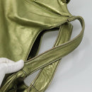 VALENTINO Hand Bag Leather LIme Green Gold Auth ar13709-7