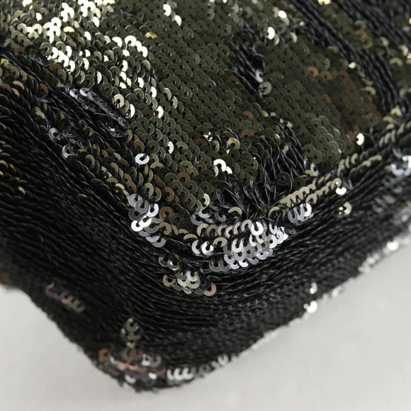 CHANEL 2017 Cruise Coco Cuba Chain Shoulder Bag Sequin Green CC Auth ar13715M