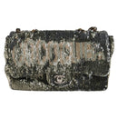 CHANEL 2017 Cruise Coco Cuba Chain Shoulder Bag Sequin Green CC Auth ar13715M-13