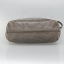 PRADA Hand Bag Leather 2way Gray Silver Auth ar13717-5
