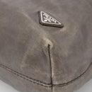 PRADA Hand Bag Leather 2way Gray Silver Auth ar13717-10