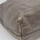 PRADA Hand Bag Leather 2way Gray Silver Auth ar13717-15