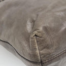 PRADA Hand Bag Leather 2way Gray Silver Auth ar13717-17