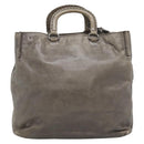 PRADA Hand Bag Leather 2way Gray Silver Auth ar13717-2