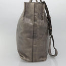 PRADA Hand Bag Leather 2way Gray Silver Auth ar13717-3