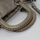 PRADA Hand Bag Leather 2way Gray Silver Auth ar13717-7