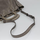 PRADA Hand Bag Leather 2way Gray Silver Auth ar13717-8