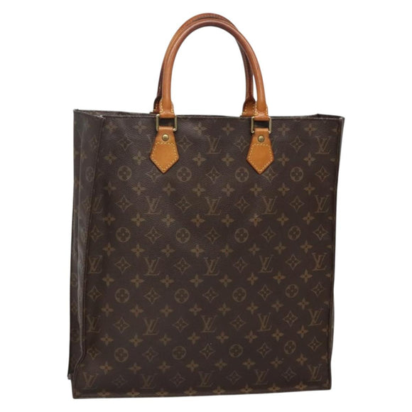 LOUIS VUITTON Monogram Sac Plat Hand Bag M51140 LV Auth ar13723