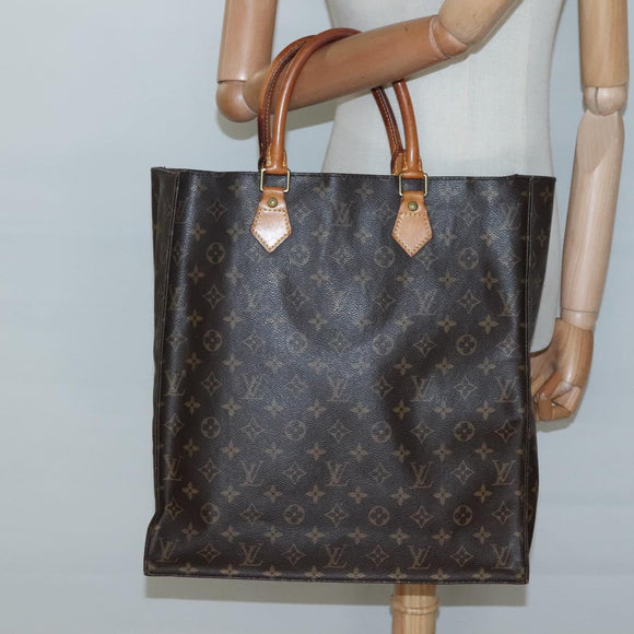 LOUIS VUITTON Monogram Sac Plat Hand Bag M51140 LV Auth ar13723