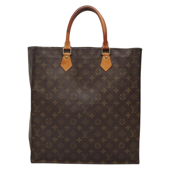 LOUIS VUITTON Monogram Sac Plat Hand Bag M51140 LV Auth ar13723