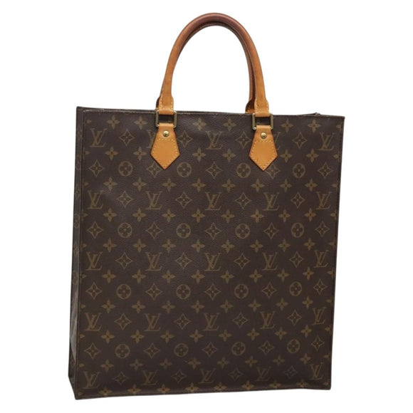 LOUIS VUITTON Monogram Sac Plat Hand Bag M51140 LV Auth ar13724