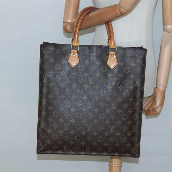 LOUIS VUITTON Monogram Sac Plat Hand Bag M51140 LV Auth ar13724