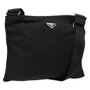 PRADA Shoulder Bag Nylon Black Silver Auth ar13740-1