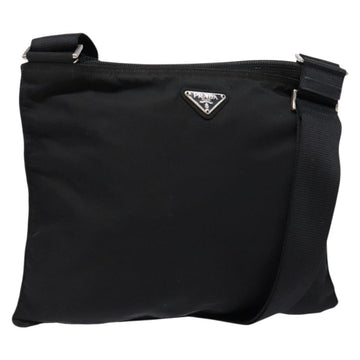 PRADA Shoulder Bag Nylon Black Silver Auth ar13740