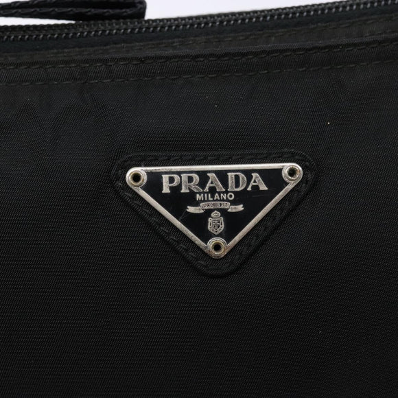 PRADA Shoulder Bag Nylon Black Silver Auth ar13740