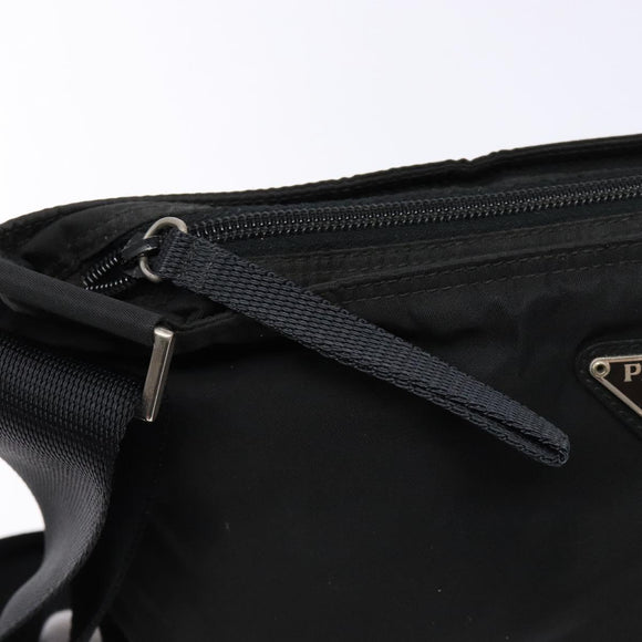 PRADA Shoulder Bag Nylon Black Silver Auth ar13740