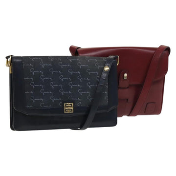 GIVENCHY Barry Shoulder Bag Leather 2Set Navy Bordeaux Auth ar13745