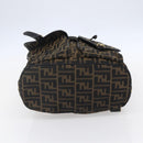 FENDI Zucca Canvas Backpack Brown Black gold Auth ar13750-5