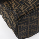 FENDI Zucca Canvas Backpack Brown Black gold Auth ar13750-16