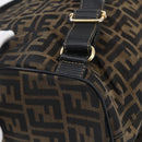 FENDI Zucca Canvas Backpack Brown Black gold Auth ar13750-17