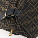 FENDI Zucca Canvas Backpack Brown Black gold Auth ar13750-10