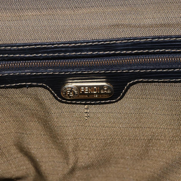 FENDI Zucca Canvas Backpack Brown Black gold Auth ar13750