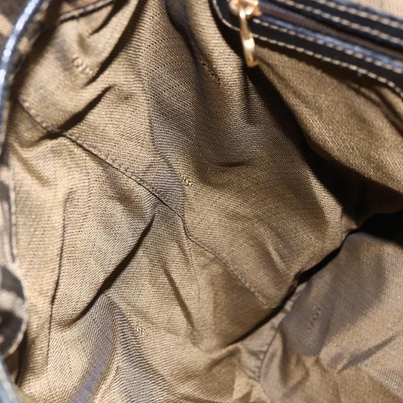 FENDI Zucca Canvas Backpack Brown Black gold Auth ar13750
