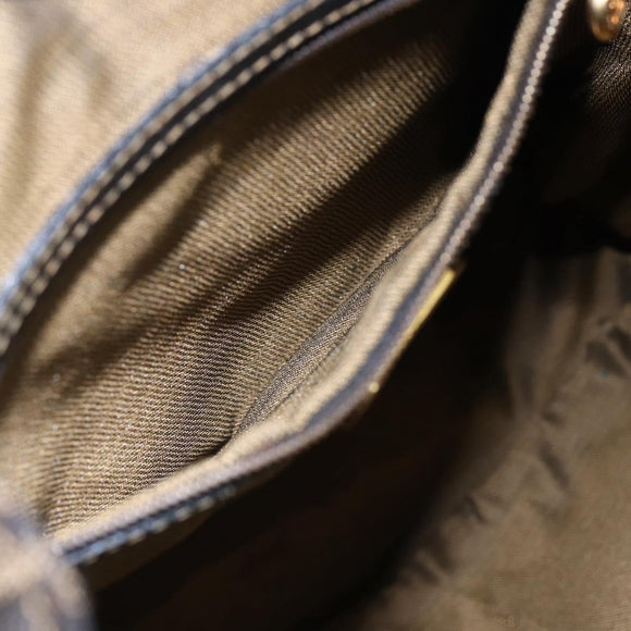 FENDI Zucca Canvas Backpack Brown Black gold Auth ar13750