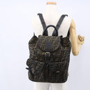 FENDI Zucca Canvas Backpack Brown Black gold Auth ar13750-23