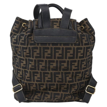 FENDI Zucca Canvas Backpack Brown Black gold Auth ar13750 - 0