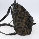 FENDI Zucca Canvas Backpack Brown Black gold Auth ar13750-3