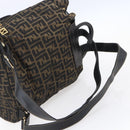FENDI Zucca Canvas Backpack Brown Black gold Auth ar13750-9