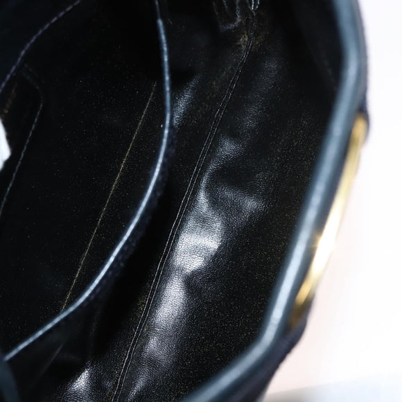 Salvatore Ferragamo Vala Shoulder Bag Leather Navy Gold Auth ar13751