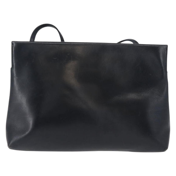 Salvatore Ferragamo Vala Shoulder Bag Leather Navy Gold Auth ar13751