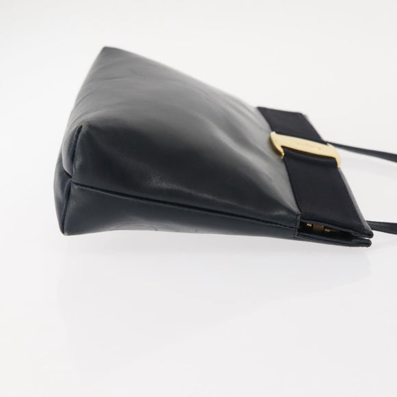 Salvatore Ferragamo Vala Shoulder Bag Leather Navy Gold Auth ar13751