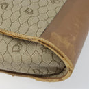 Christian Dior Honeycomb Canvas Shoulder Bag PVC Leather Beige Gold Auth ar13753-10