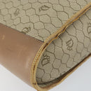 Christian Dior Honeycomb Canvas Shoulder Bag PVC Leather Beige Gold Auth ar13753-14