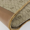 Christian Dior Honeycomb Canvas Shoulder Bag PVC Leather Beige Gold Auth ar13753-16
