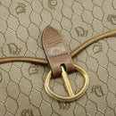 Christian Dior Honeycomb Canvas Shoulder Bag PVC Leather Beige Gold Auth ar13753-17