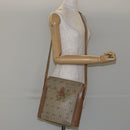 Christian Dior Honeycomb Canvas Shoulder Bag PVC Leather Beige Gold Auth ar13753-22